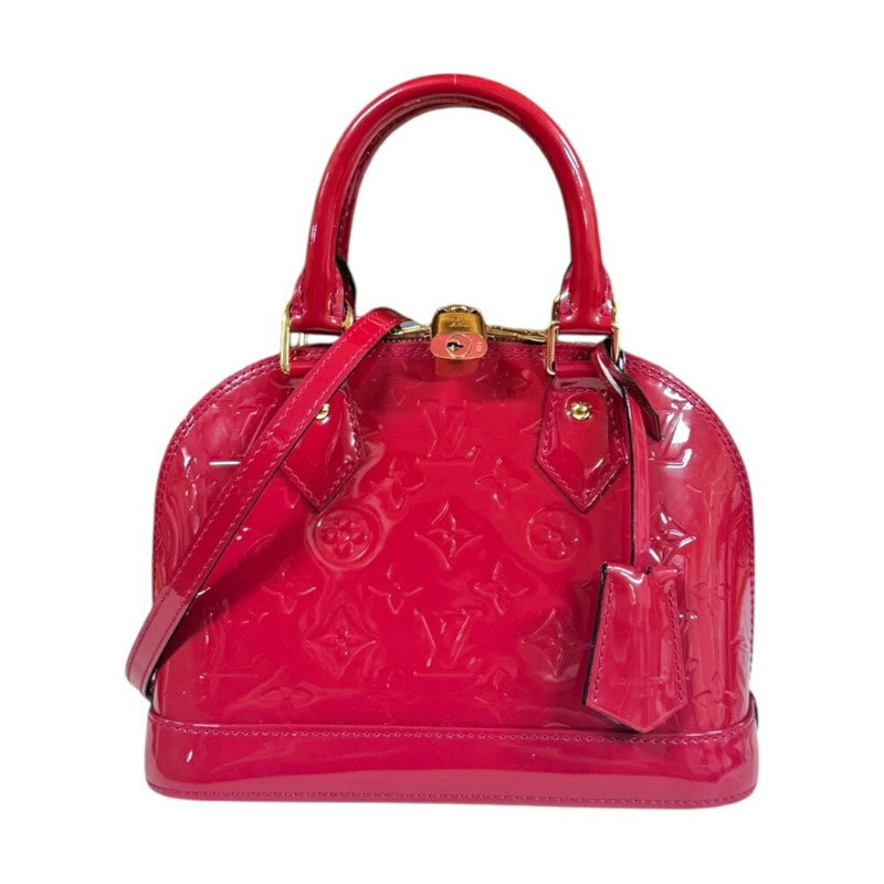 Louis Vuitton Alma BB Vernis 肩背包，Monogram M91771，粉紅色，女款，LOUIS VUITTON 兩用包-0