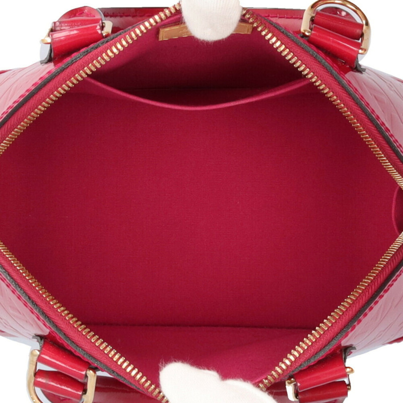 Louis Vuitton Alma BB Vernis 肩背包，Monogram M91771，粉紅色，女款，LOUIS VUITTON 兩用包-5