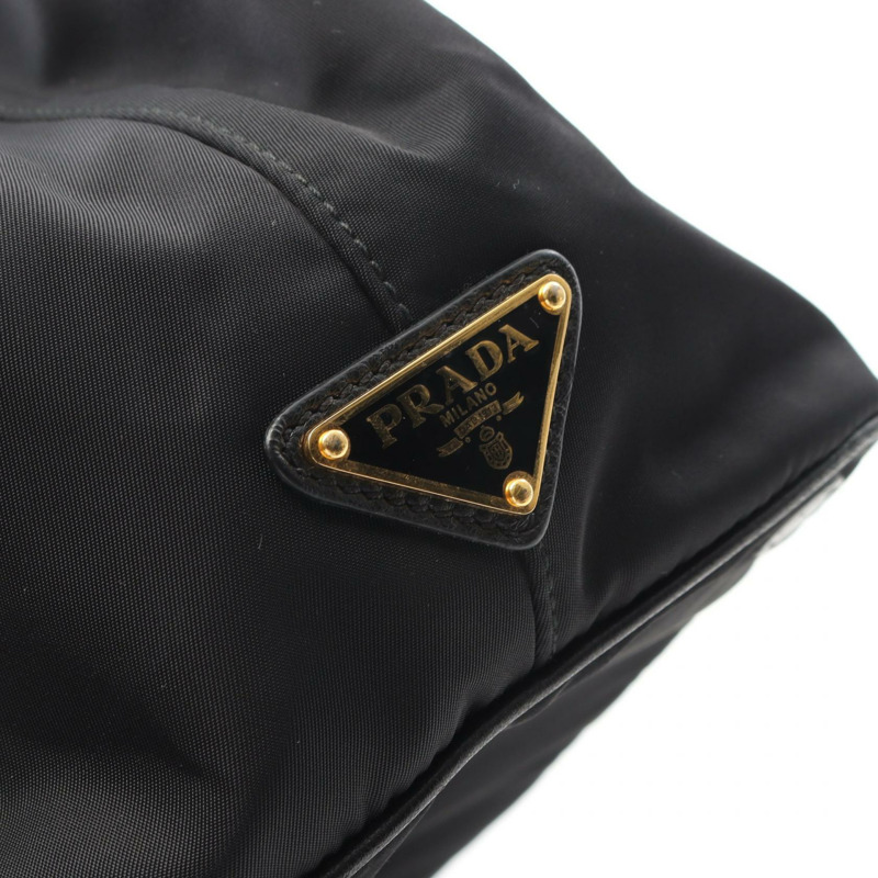 PRADA Ribbon 肩挎包 尼龍皮革 斜背包 黑色 二手 女士-4