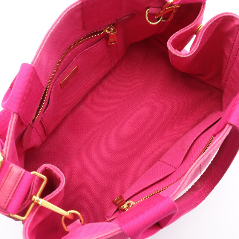 PRADA CANAPA 單肩托特包 BN2642 帆布 粉紅 二手 女款-2