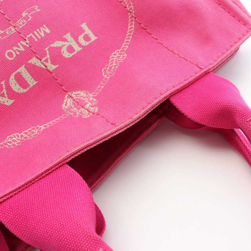 PRADA CANAPA 單肩托特包 BN2642 帆布 粉紅 二手 女款-7