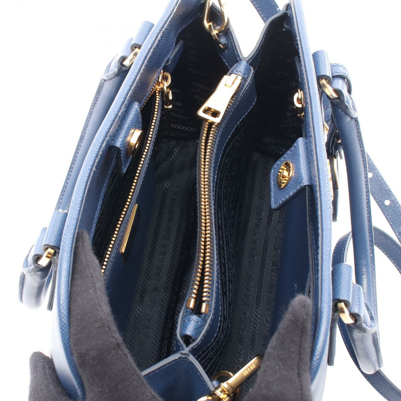PRADA SAFFIANO LUX 單肩手提包 BN2567 Saffiano 皮革藍色二手女式-2