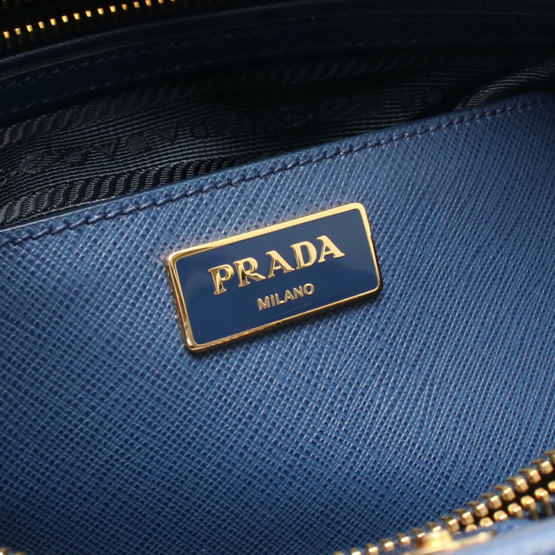 PRADA SAFFIANO LUX 單肩手提包 BN2567 Saffiano 皮革藍色二手女式-3