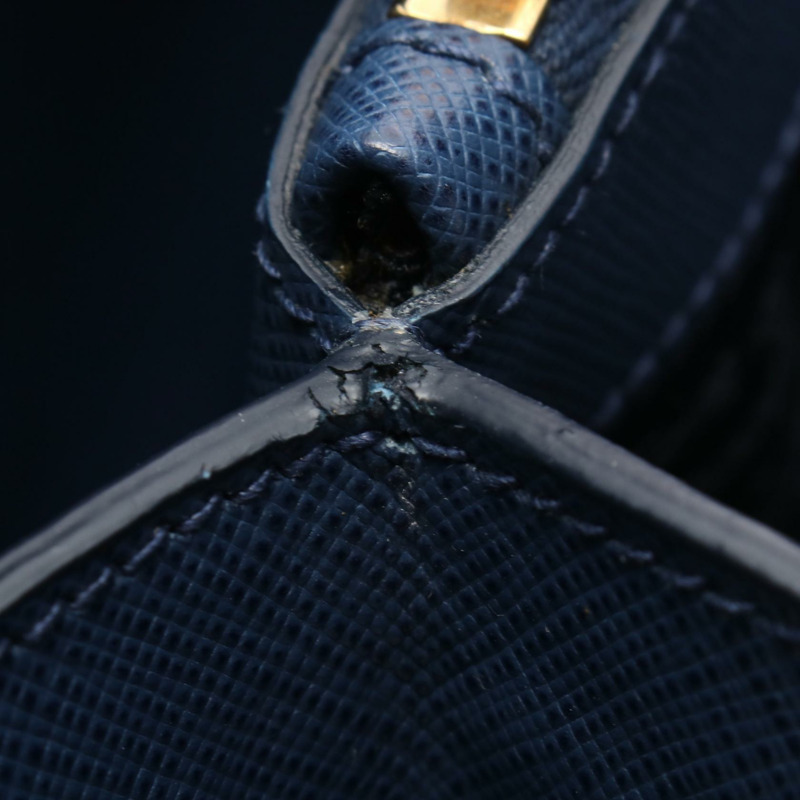 PRADA SAFFIANO LUX 單肩手提包 BN2567 Saffiano 皮革藍色二手女式-6