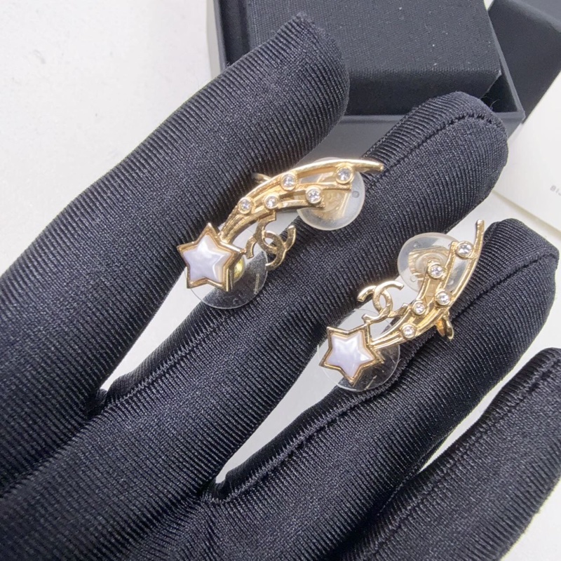 閒置chanel香奈兒24c新款流星雙c logo耳釘 耳骨夾 絕美啊  彤 尺寸:2.5×1cm-8