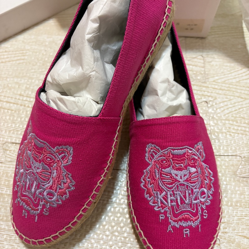 KENZO 草編鞋 39號桃紅色-2