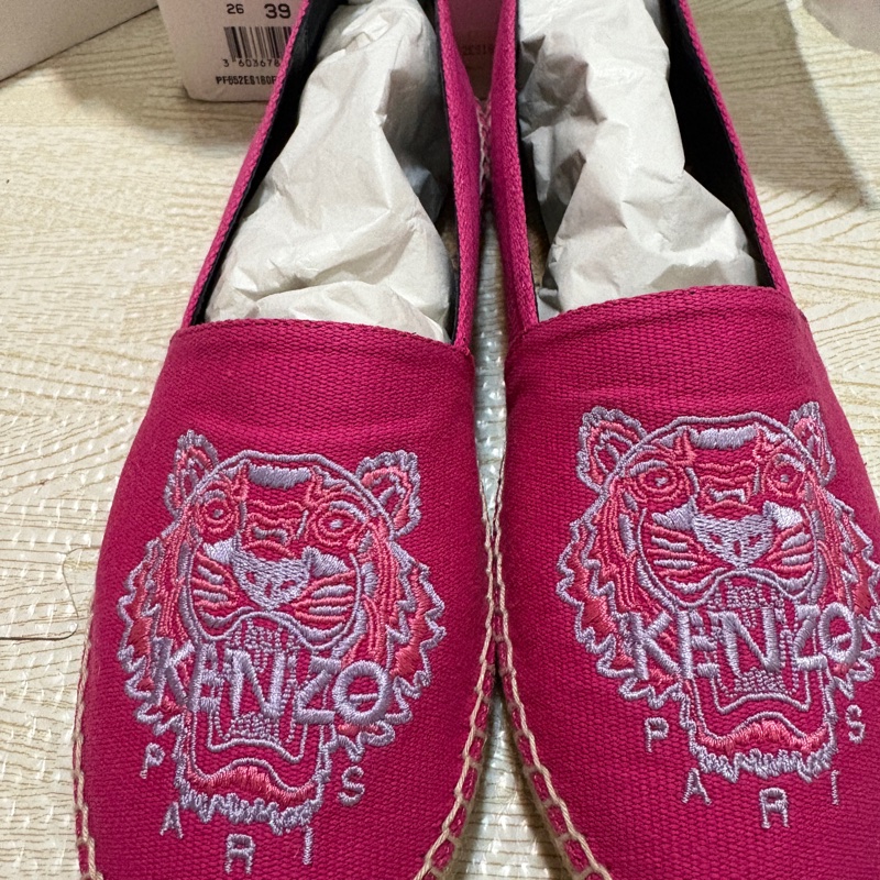 KENZO 草編鞋 39號桃紅色-6