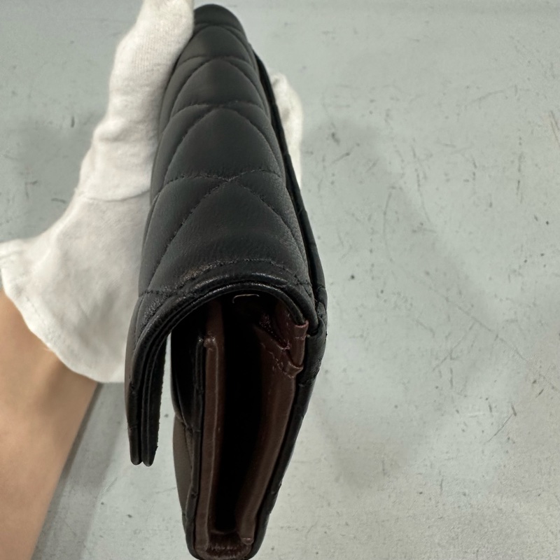 Chanel Ap0232 黑羊皮銀釦CF中夾-9
