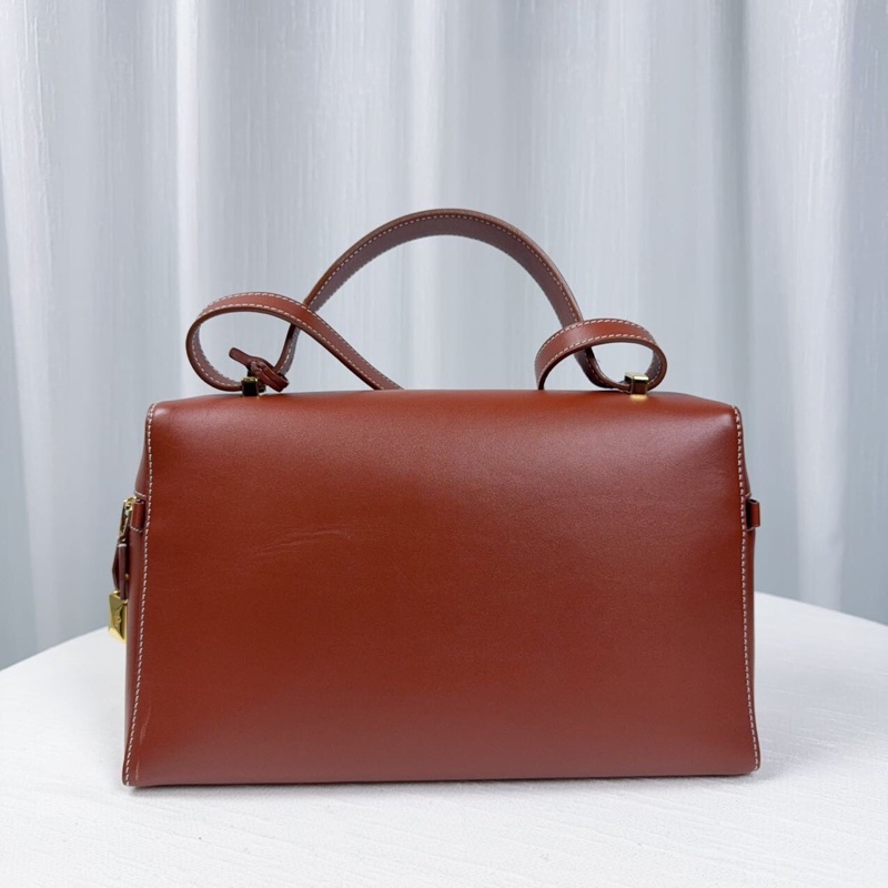 98新Loro Piana諾悠翩雅 Extra Bag L27飯盒包 紅豆色-3