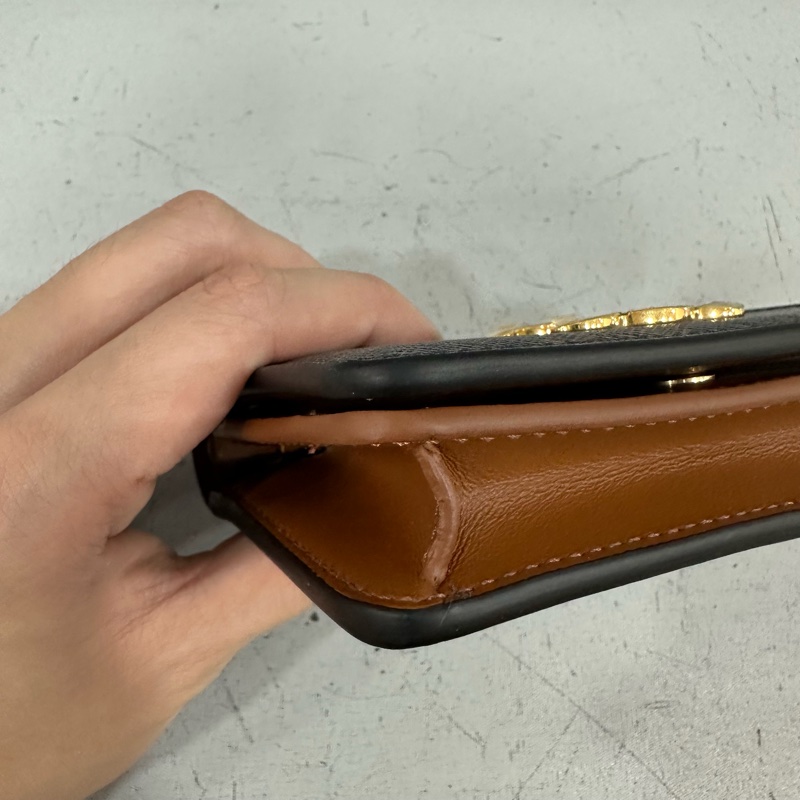 Celine 10k622 老花金釦凱旋門短夾-5