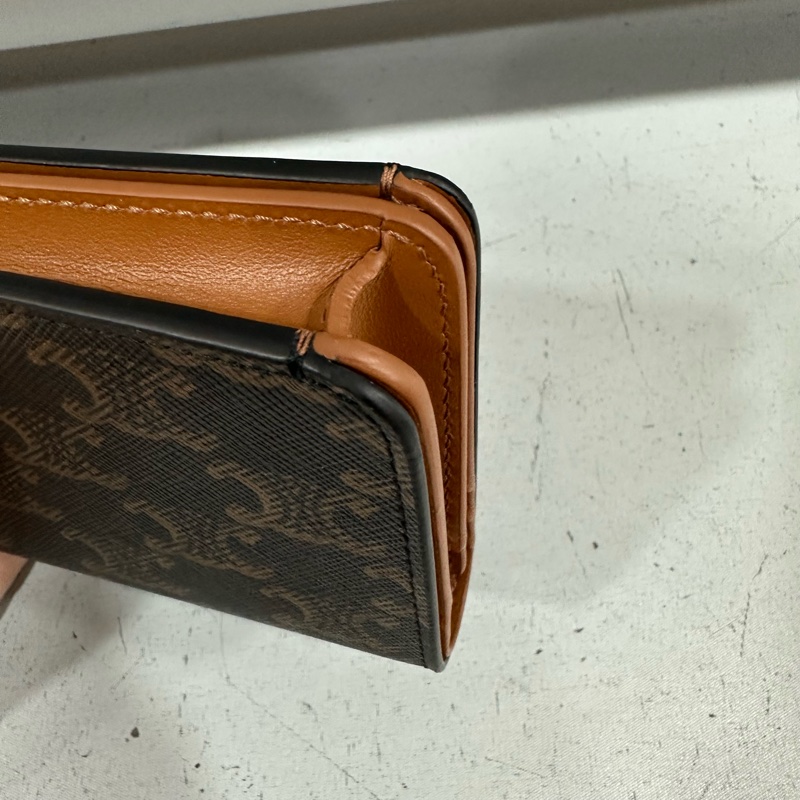 Celine 10k622 老花金釦凱旋門短夾-7