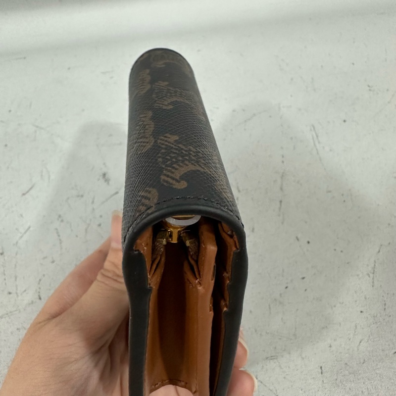 Celine 10k622 老花金釦凱旋門短夾-9