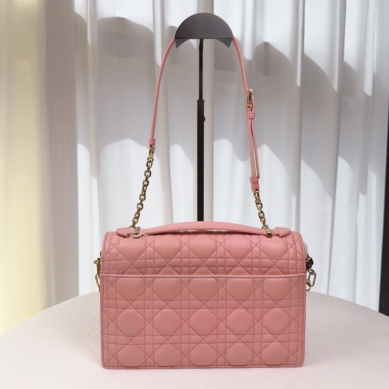 98新Dior蜜桃粉色羊皮中號miss dior系列手提斜挎包-1