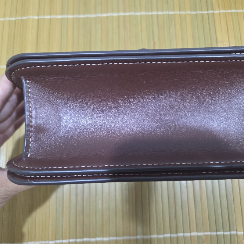 coach morgan 楓葉棕拼帆布小方包-7