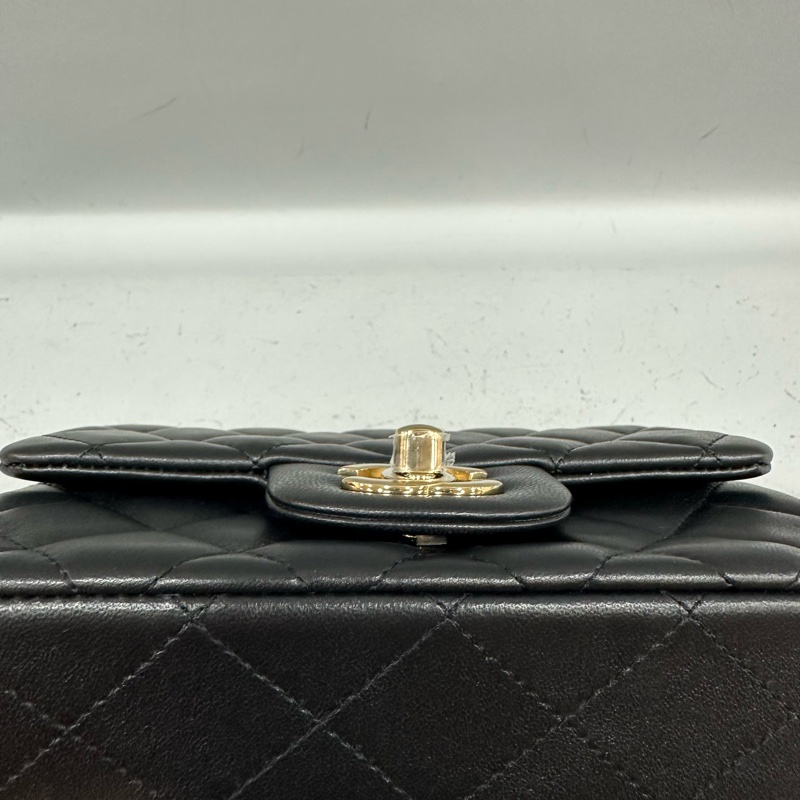 Chanel A35200 黑羊皮金釦方胖子 mini coco 17-11