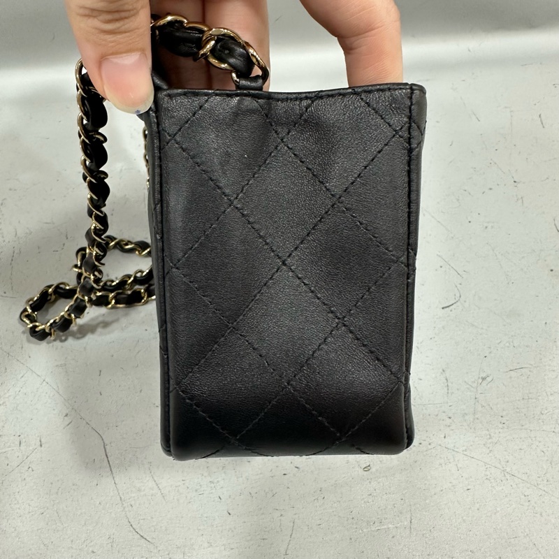 Chanel A35200 黑羊皮金釦方胖子 mini coco 17-23