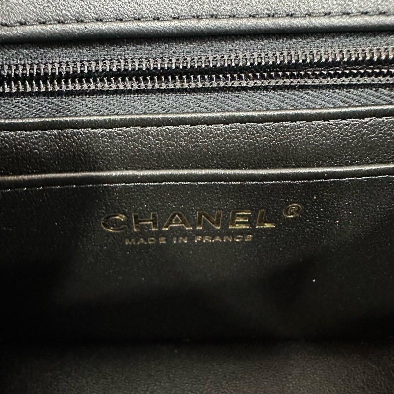 Chanel A35200 黑羊皮金釦方胖子 mini coco 17-29
