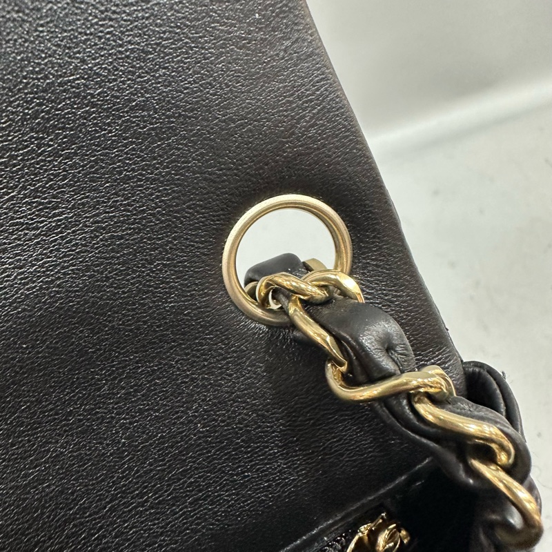 Chanel A35200 黑羊皮金釦方胖子 mini coco 17-34