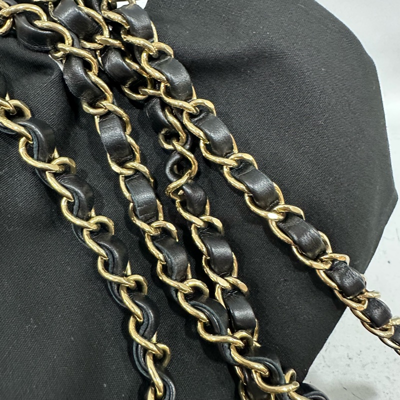 Chanel A35200 黑羊皮金釦方胖子 mini coco 17-38