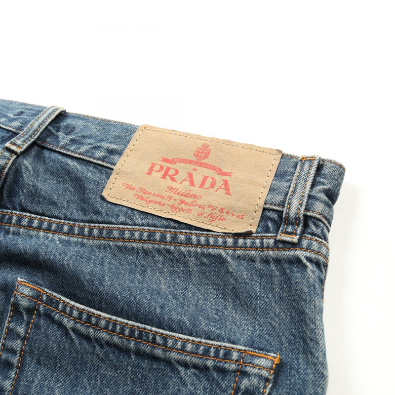 PRADA 牛仔褲 三角形標誌 GEP374SVMO14E9 棉質海軍藍 二手男款 #29-8