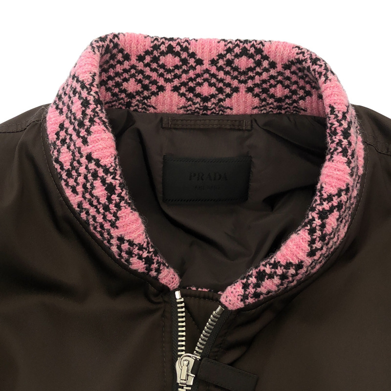 PRADA 飛行員夾克 聚醯胺 棕色 二手 男士 #M-9