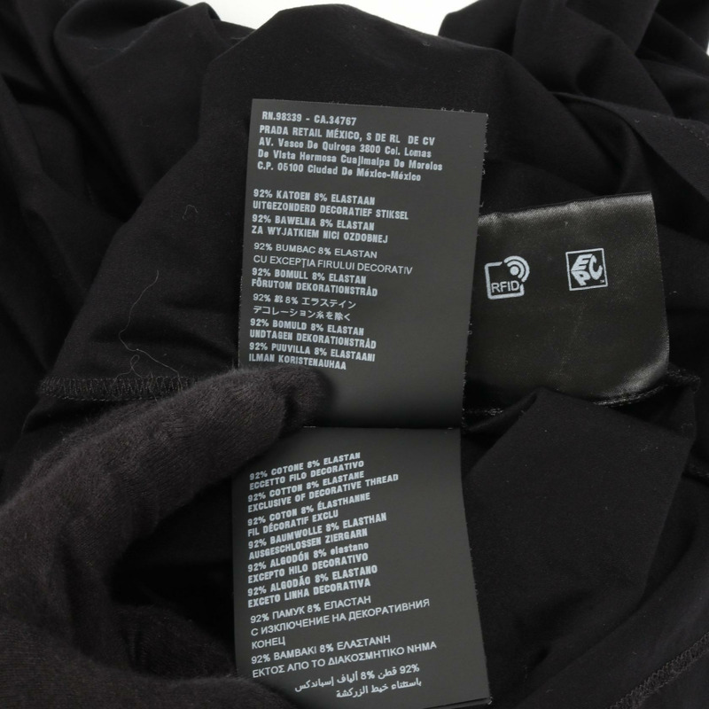 PRADA 長袖T卹 UJL159 純棉 黑色 二手 男款 #XL-3