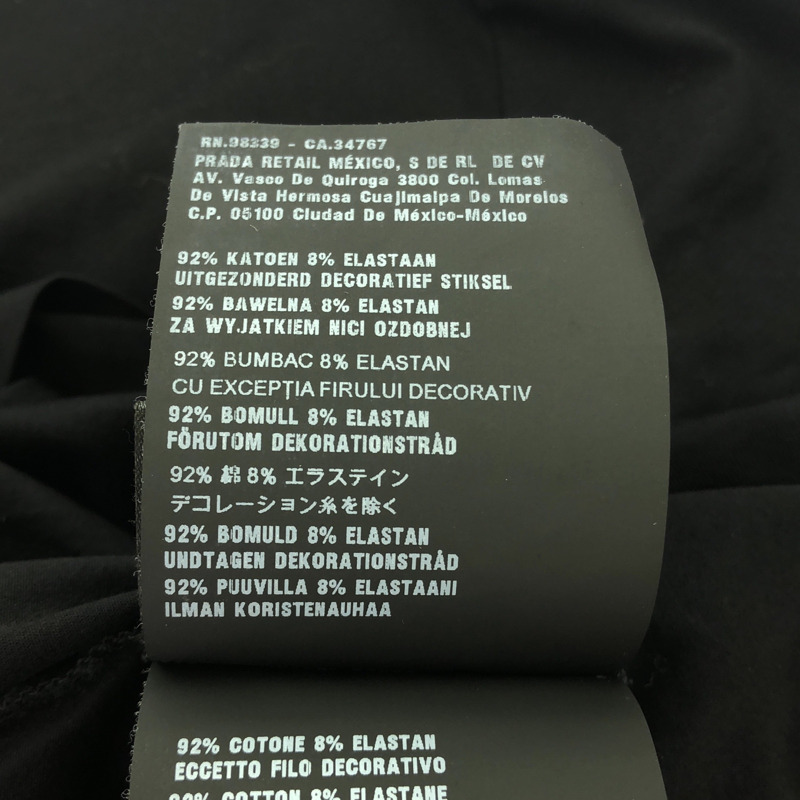 PRADA 長袖 T 卹 棉質 黑色 二手 男士 #XL-6