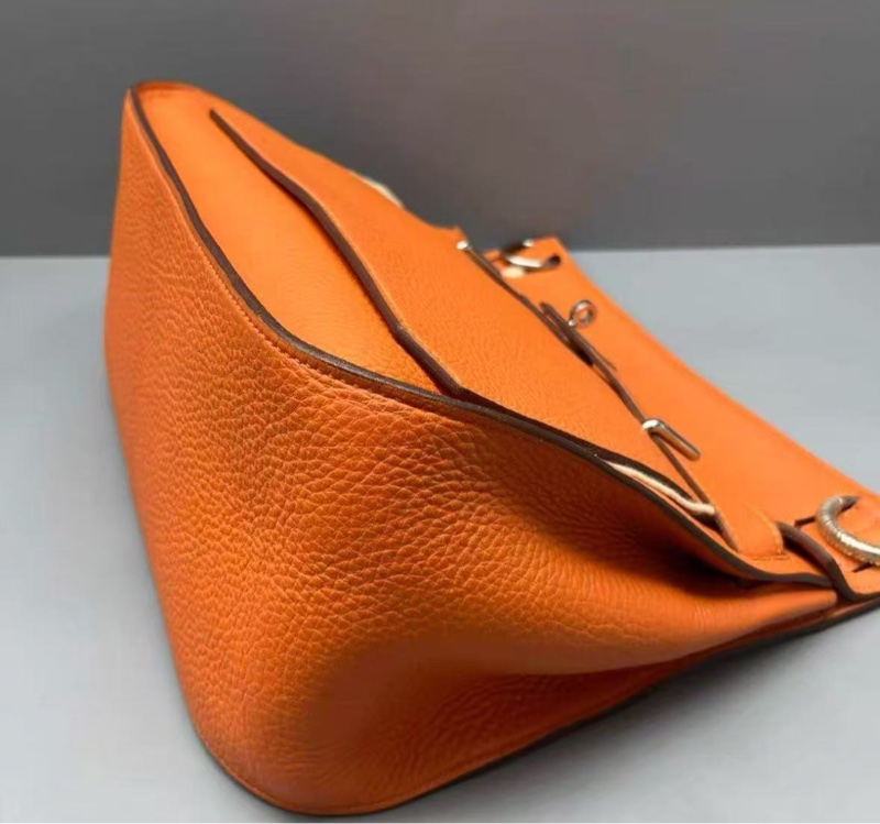 HERMES Jypsiere 火焰橙9J銀扣肩背斜背包 28*12*21 98新配件塵袋-5
