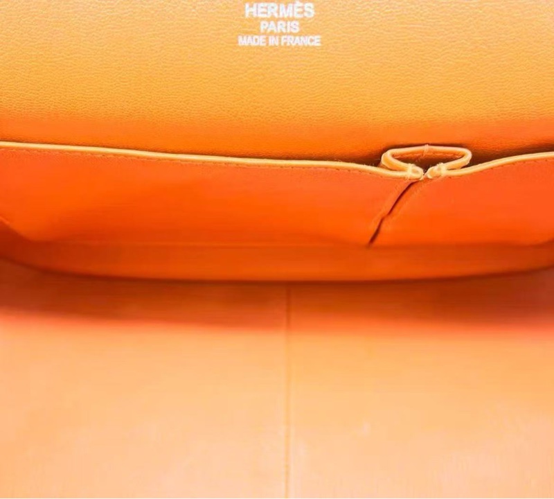HERMES Jypsiere 火焰橙9J銀扣肩背斜背包 28*12*21 98新配件塵袋-7