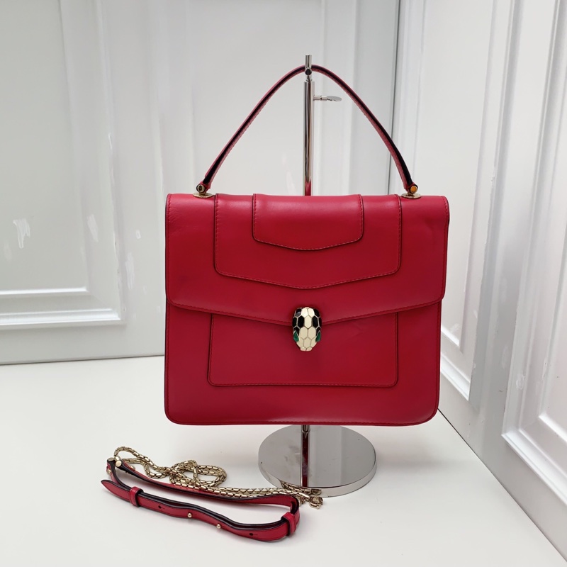 98新寶格麗BVLGARI玫粉色蛇頭包 皮質觸感光滑-0