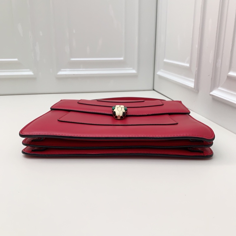 98新寶格麗BVLGARI玫粉色蛇頭包 皮質觸感光滑-7