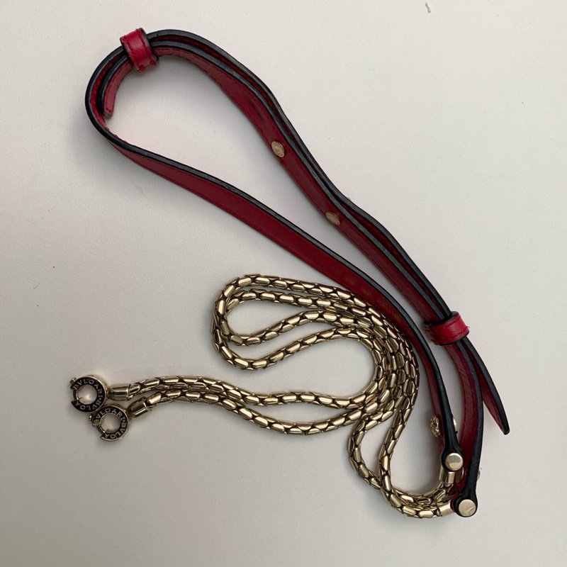 98新寶格麗BVLGARI玫粉色蛇頭包 皮質觸感光滑-10