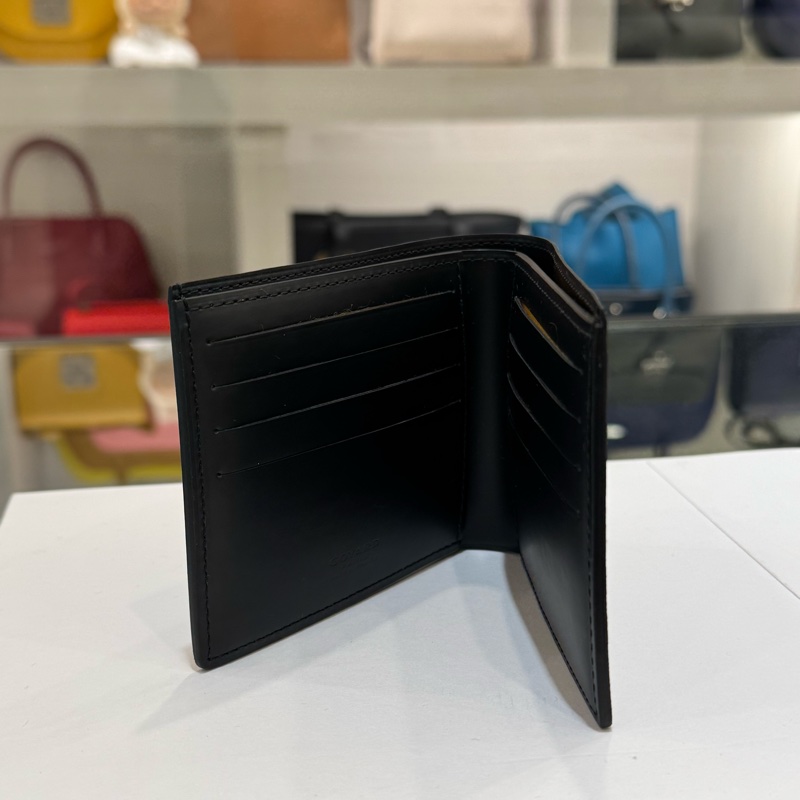 GOYARD咖色老花內拚黑對開短夾-4