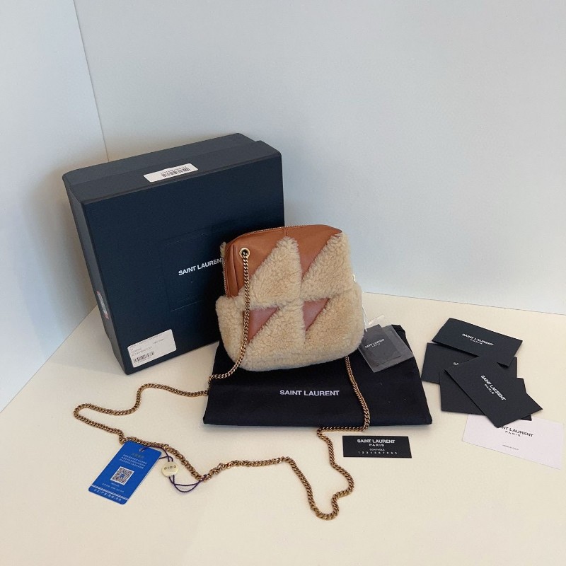 Ysl 小方塊毛毛袋-4