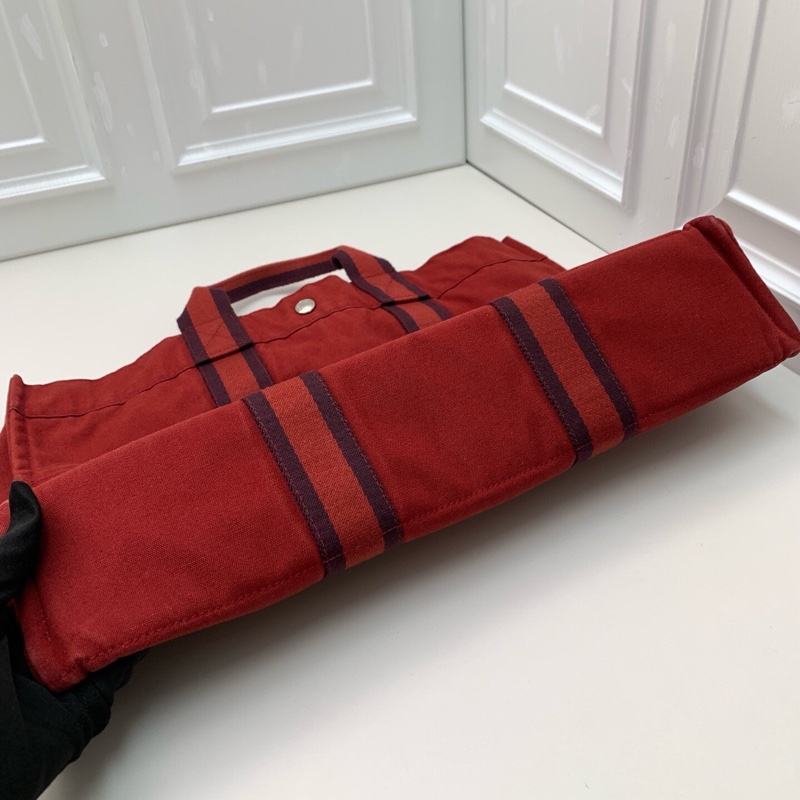 95新Hermes愛馬仕中古 帆布公文包 紅色亮眼-7