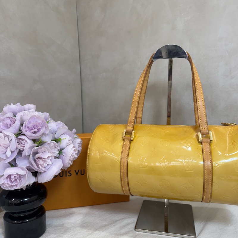Louis Vuitton 黃色漆皮圓筒包-1