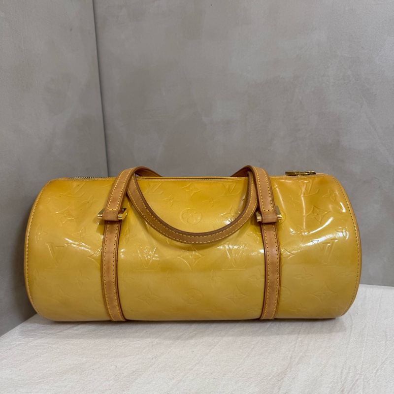 Louis Vuitton 黃色漆皮圓筒包-3