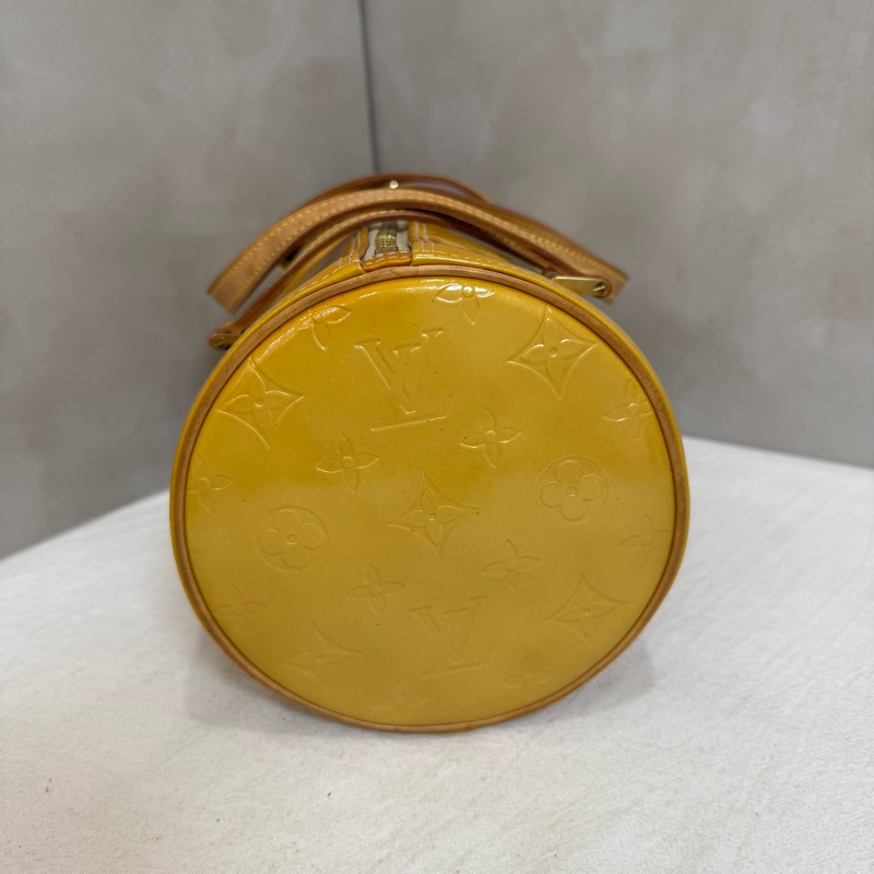 Louis Vuitton 黃色漆皮圓筒包-6