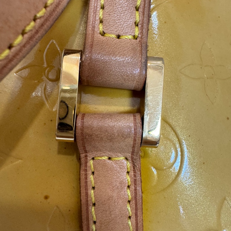 Louis Vuitton 黃色漆皮圓筒包-14