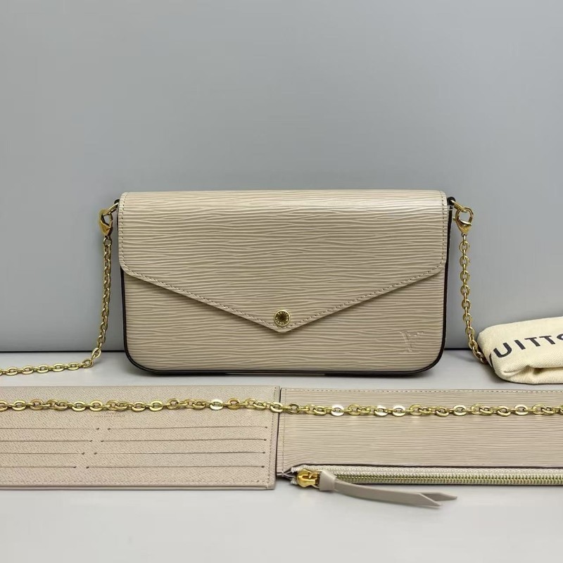 LV路易威登 灰色水波紋三合一 肩背包 斜背包-0