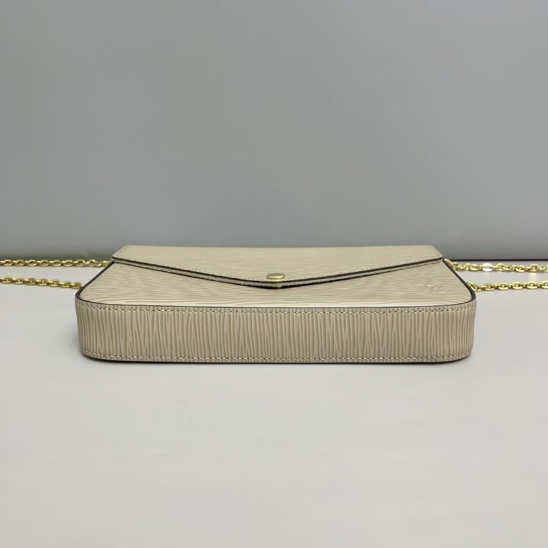 LV路易威登 灰色水波紋三合一 肩背包 斜背包-4