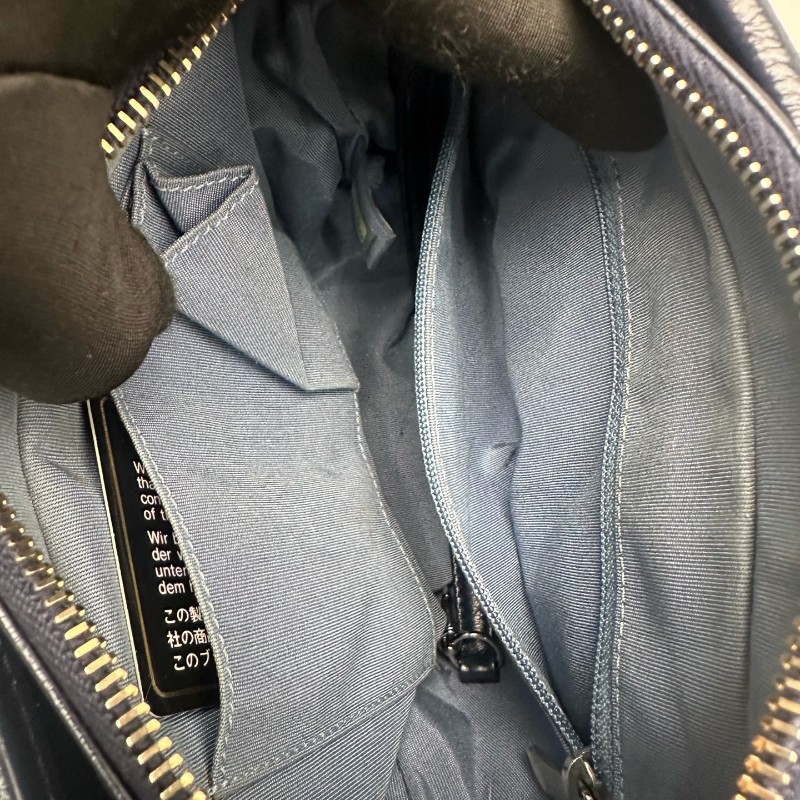 香奈兒/Chanel 香奈兒藍色粗花毛呢編織流浪包 小號 單肩斜挎包 鐳射25開-10