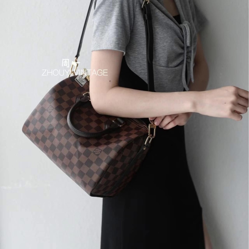 LV 波士頓包 25 棋盤格 #背袋款-0