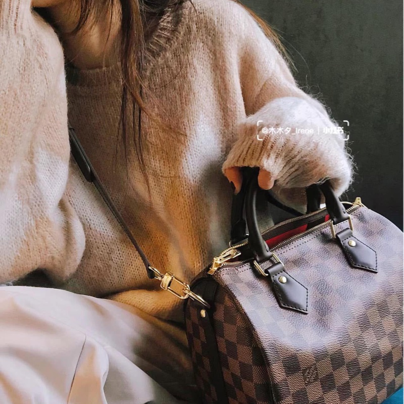 LV 波士頓包 25 棋盤格 #背袋款-1