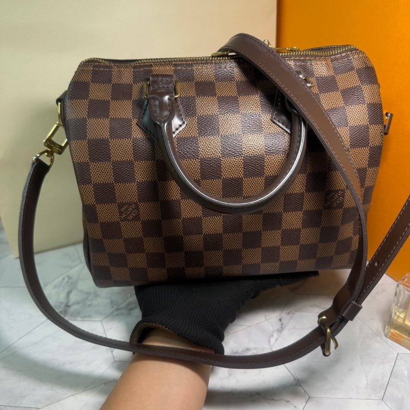 LV 波士頓包 25 棋盤格 #背袋款-4