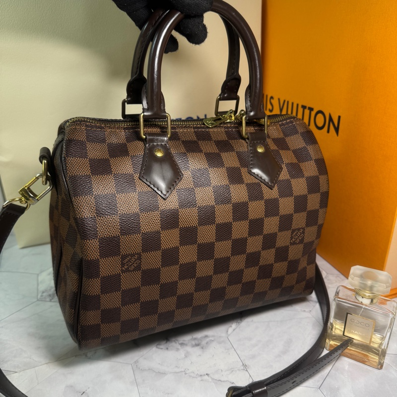 LV 波士頓包 25 棋盤格 #背袋款-7