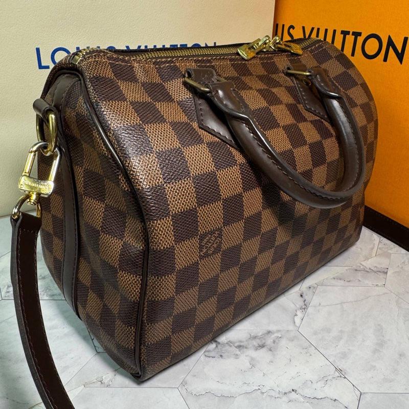 LV 波士頓包 25 棋盤格 #背袋款-9