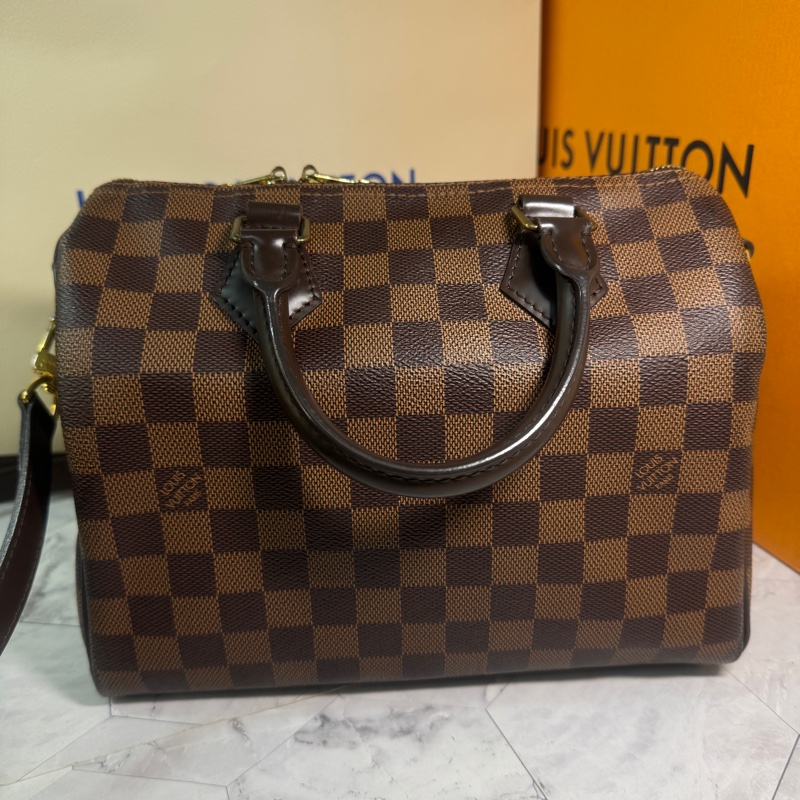 LV 波士頓包 25 棋盤格 #背袋款-11