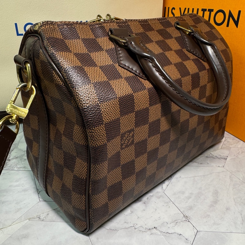 LV 波士頓包 25 棋盤格 #背袋款-12