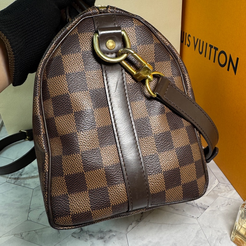 LV 波士頓包 25 棋盤格 #背袋款-15